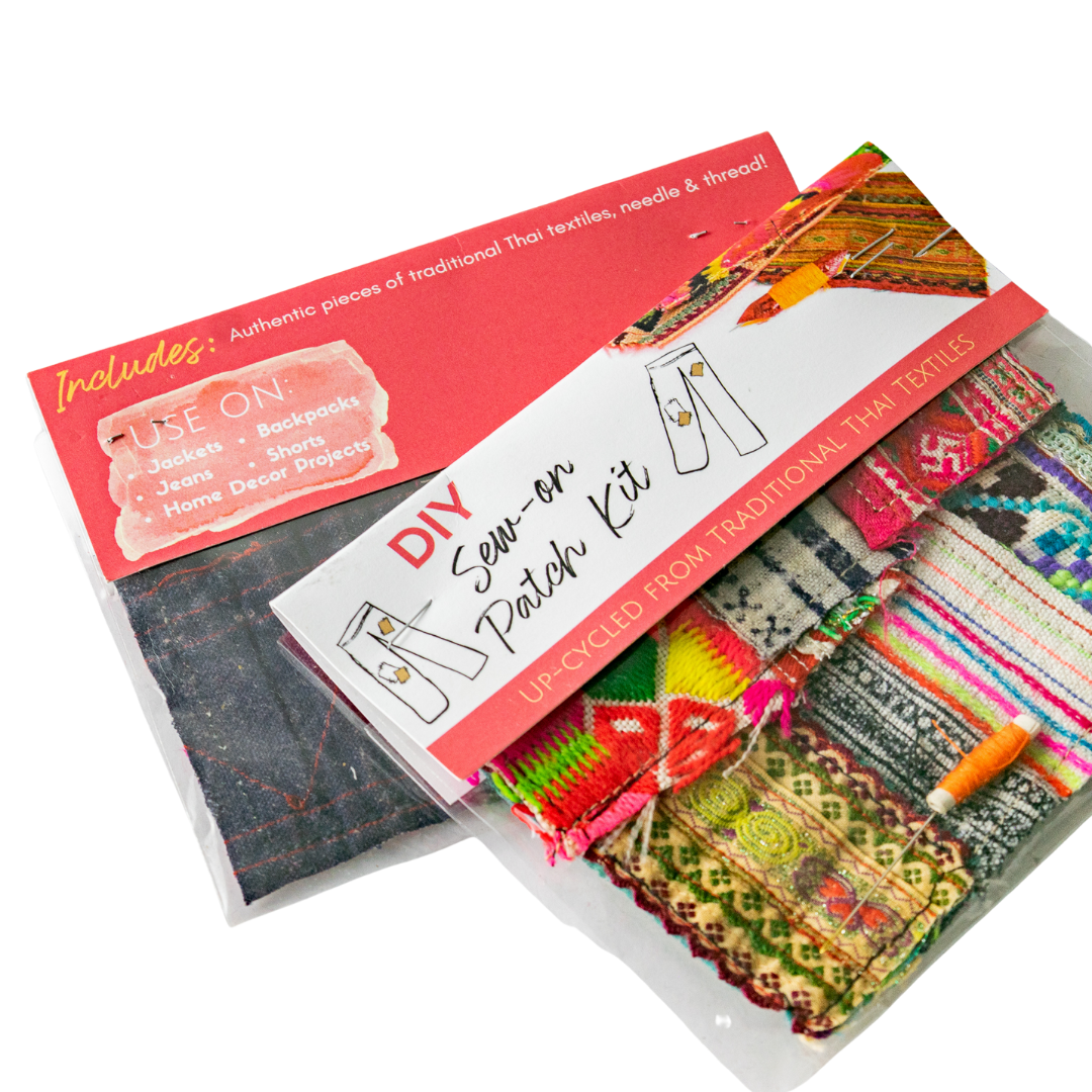 Upcycled Hmong Textile Fabric DIY Patch Kit - Thailand