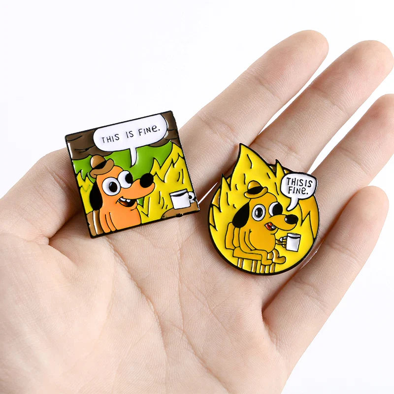 Dog Enamel Pin Cartoon Animal Jewelry Brooches Pins