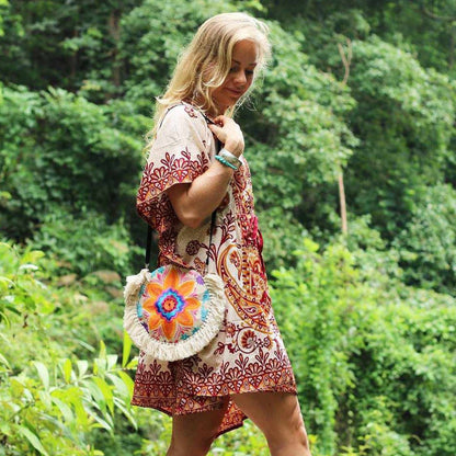 Tassel Crossbody Flor Canteen Bag | Clutch - Thailand