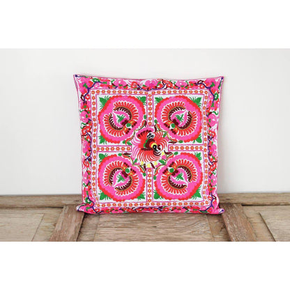 Hmong Bird Embroidered Pillow Cover - Thailand