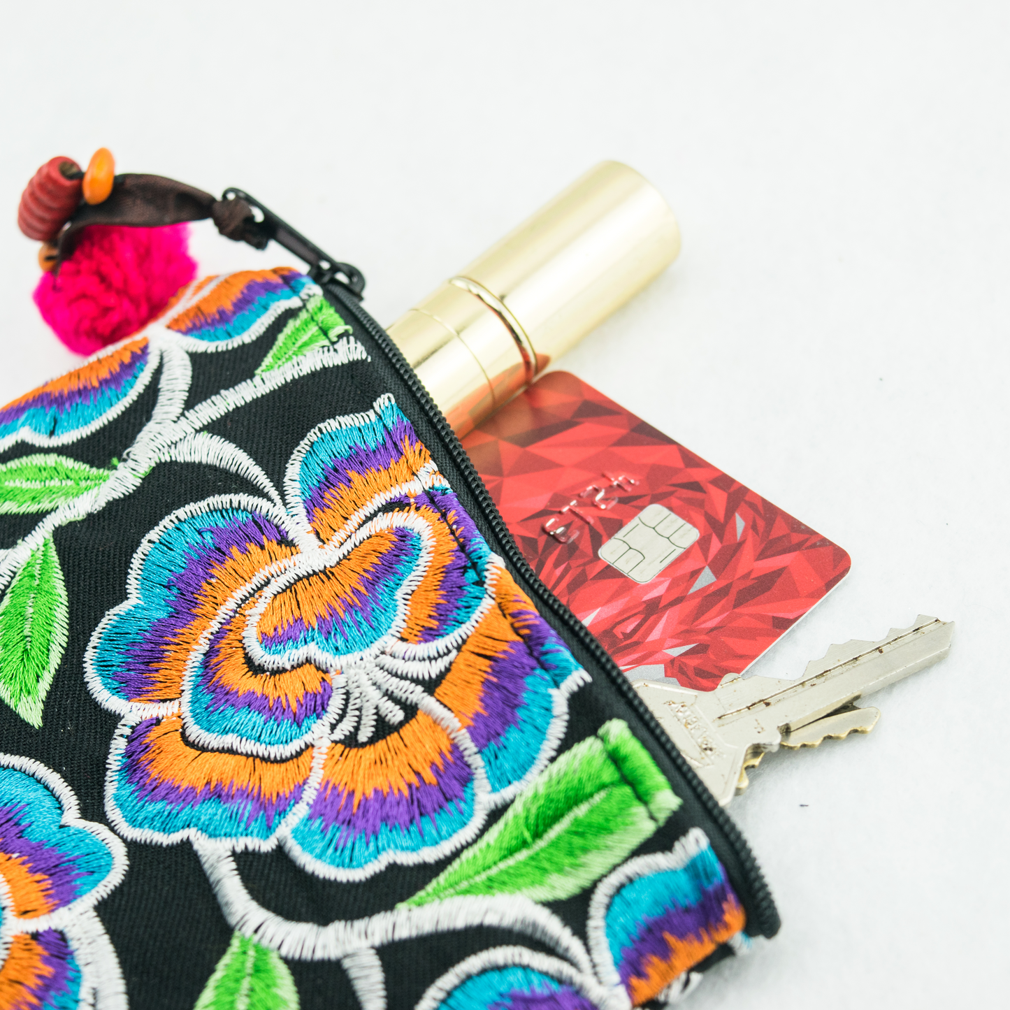 Embroidered Coin Purse Florals and Geometrics Assorted - Thailand