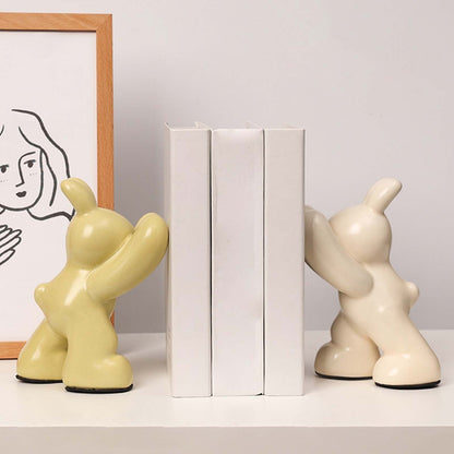 Animal Figurine Ceramic Bookends – Decorative CD & DVD Holders