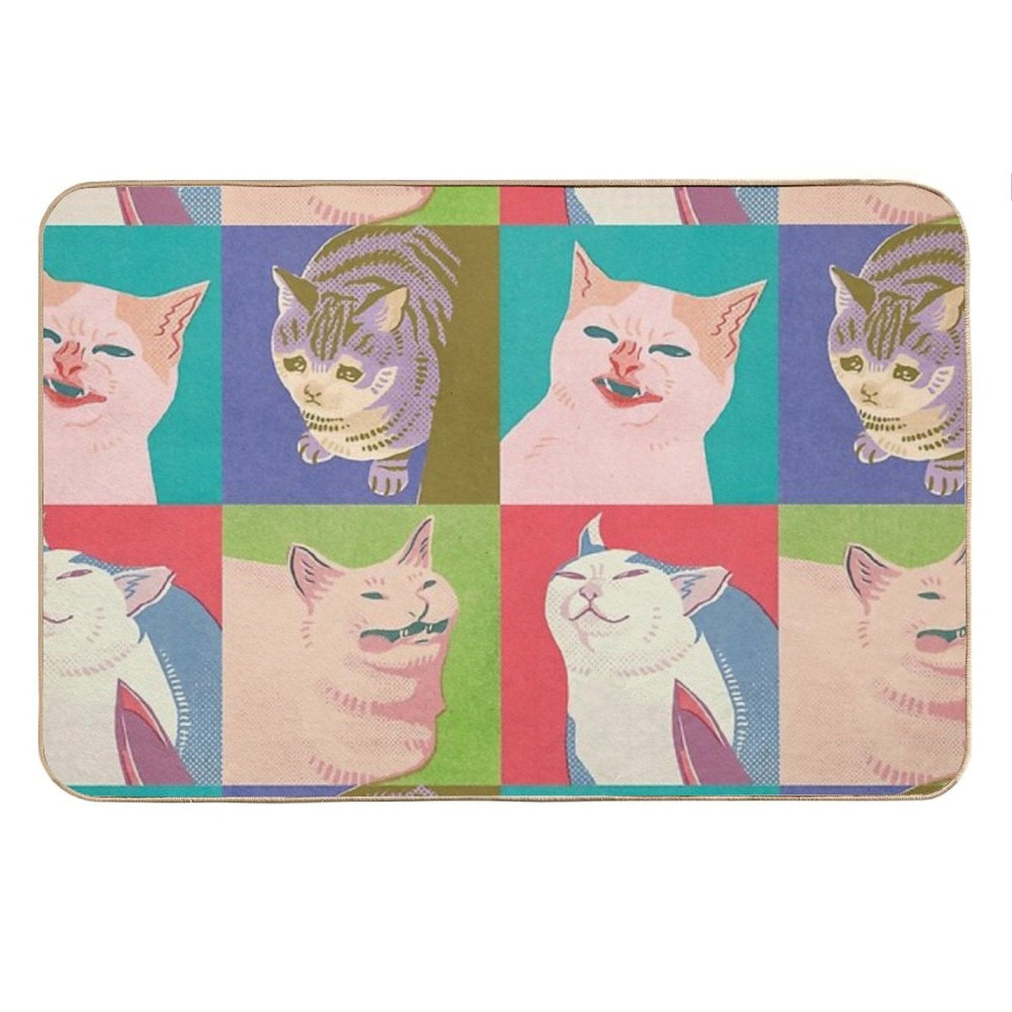 Four Meme Cats of The Apocalypse Bath Mat