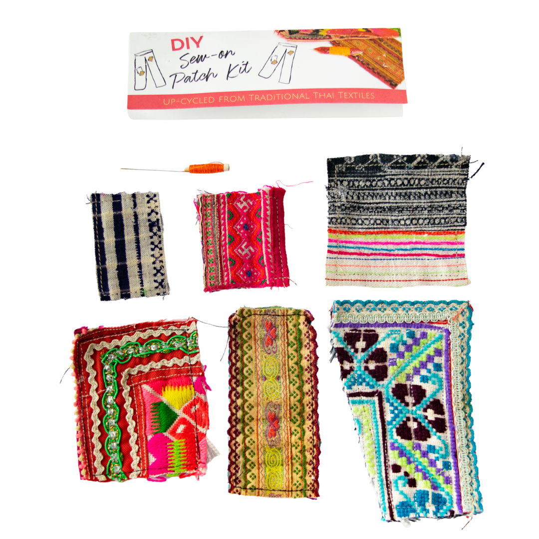 Upcycled Hmong Textile Fabric DIY Patch Kit - Thailand
