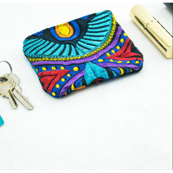 Embroidered Coin Purse Florals and Geometrics Assorted - Thailand