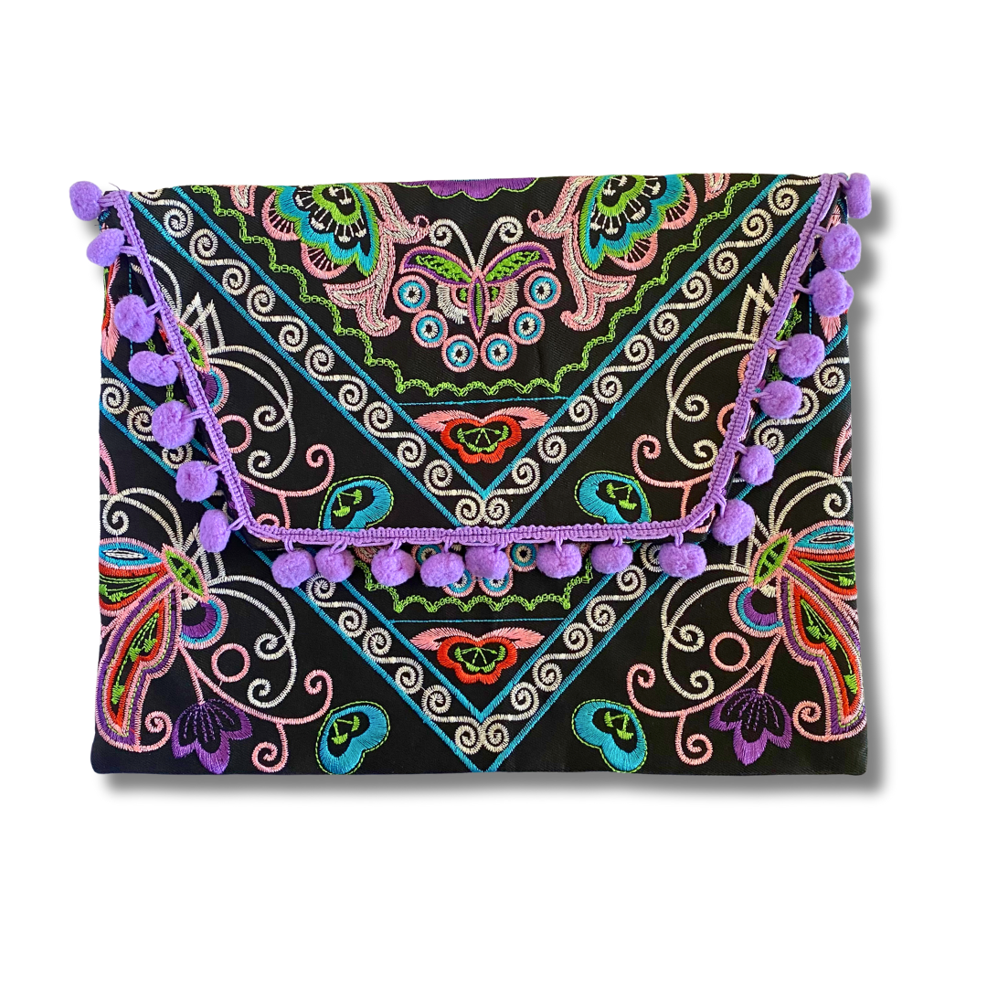 Tassel Embrodiered Handmade Clutch - Thailand