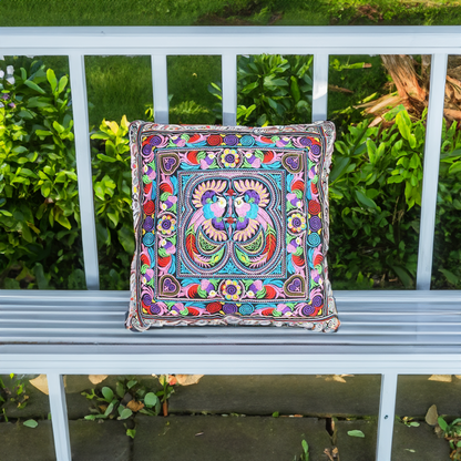 Hmong Bird Embroidered Pillow Cover - Thailand