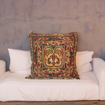 Hmong Bird Embroidered Pillow Cover - Thailand