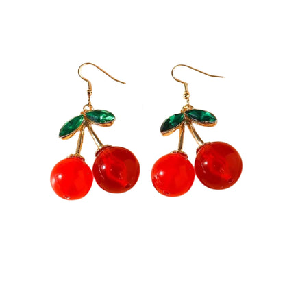 Double Cherries Rockabilly Earrings | 2.5" long