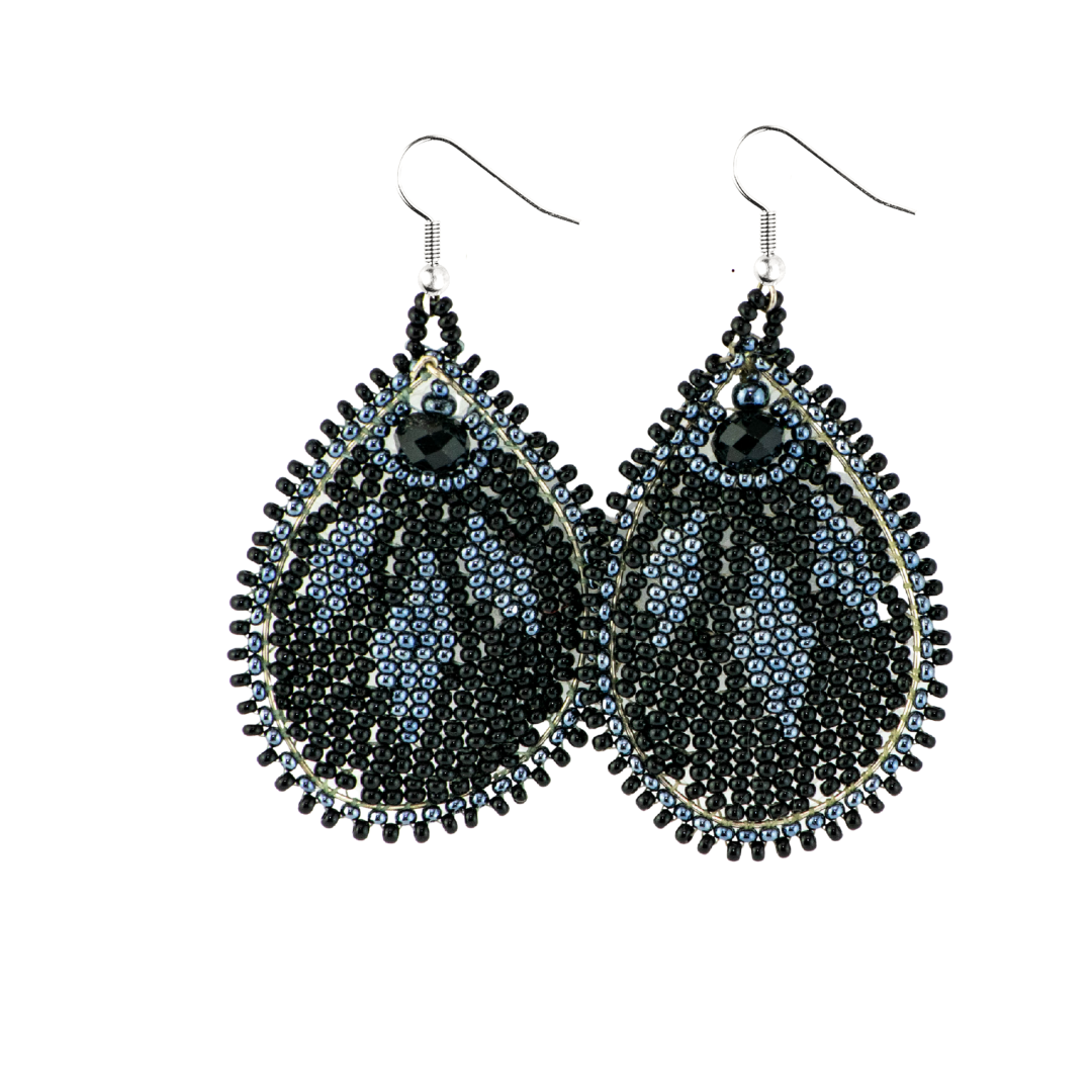 Raindrop Seed Bead Earrings - Guatemala