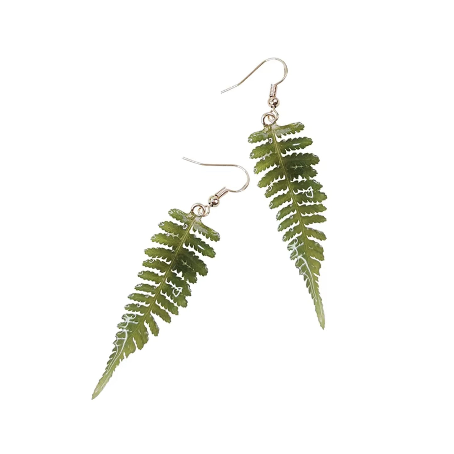 Handmade Fern Earrings Real Leaves in Resin | Nature-Inspired Jewelry