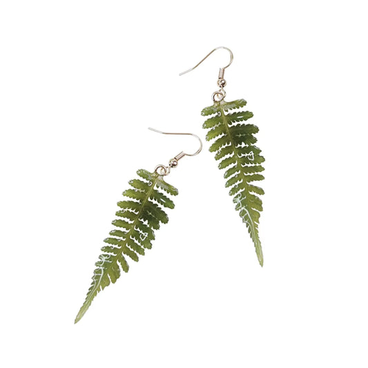 Handmade Fern Earrings Real Leaves in Resin | Nature-Inspired Jewelry
