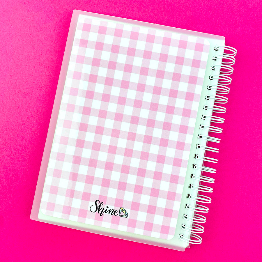 Pink Gingham Reusable Sticker Book