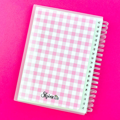 Pink Gingham Reusable Sticker Book