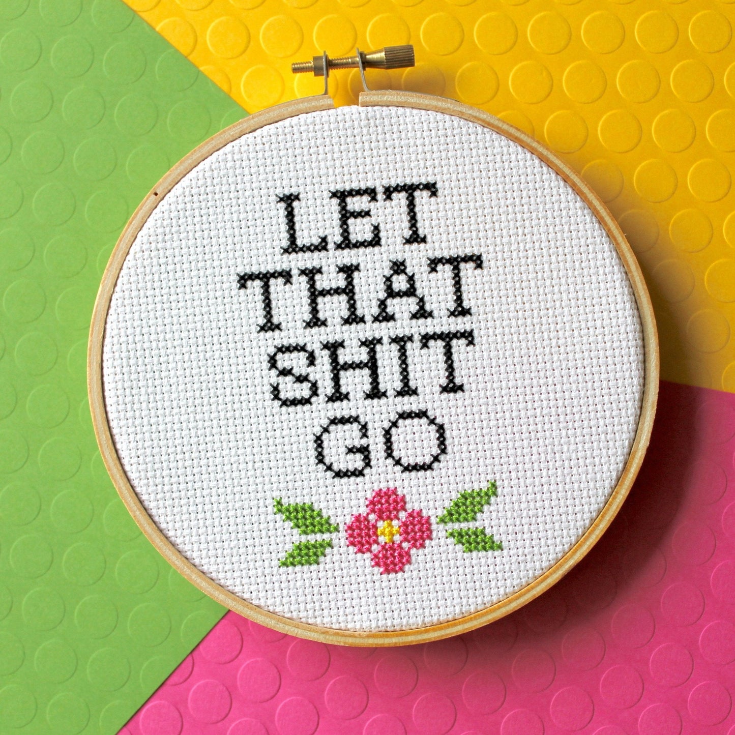 Let That Sh*t Go Counted Cross Stitch DIY KIT Intermediate