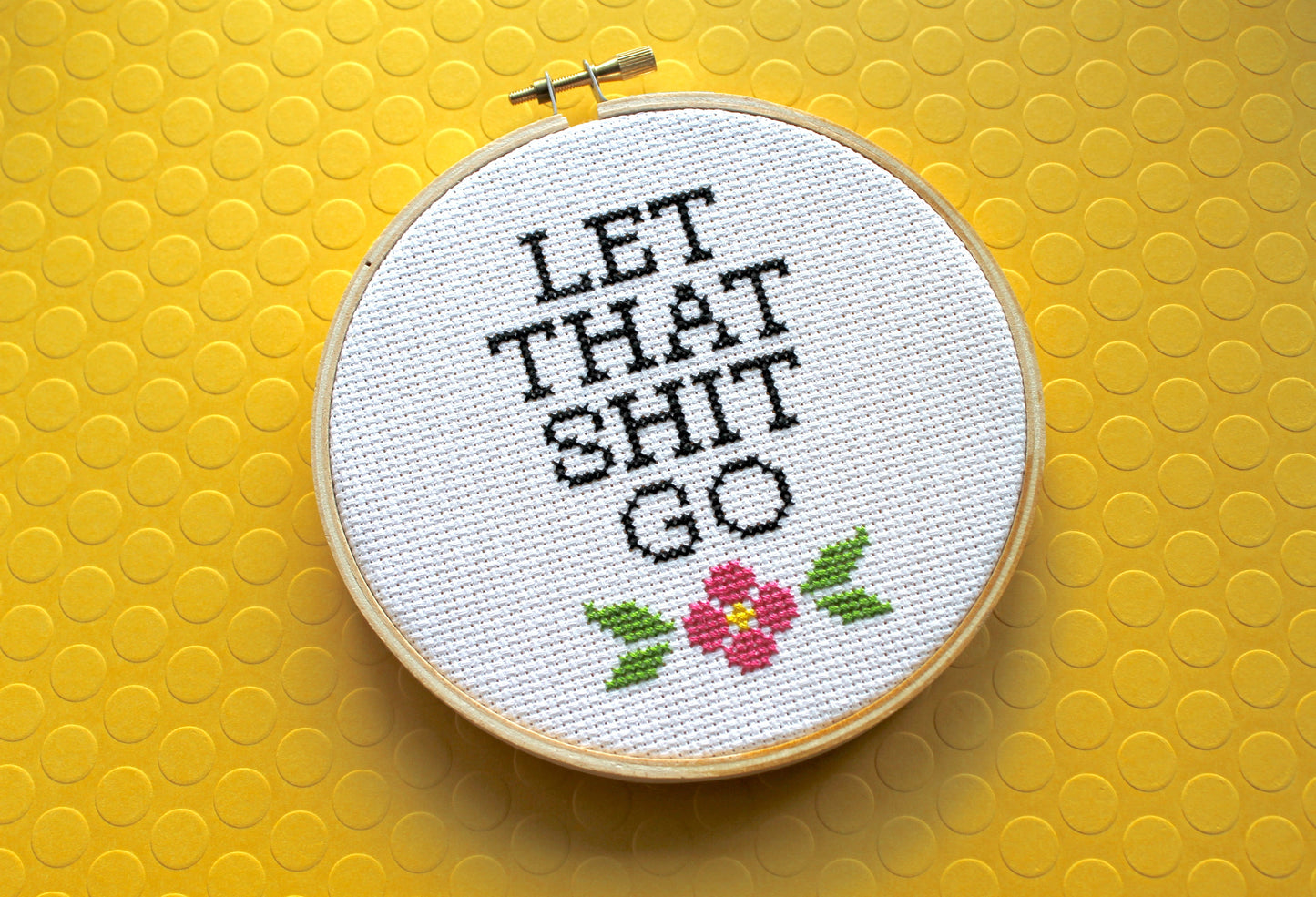 Let That Sh*t Go Counted Cross Stitch DIY KIT Intermediate