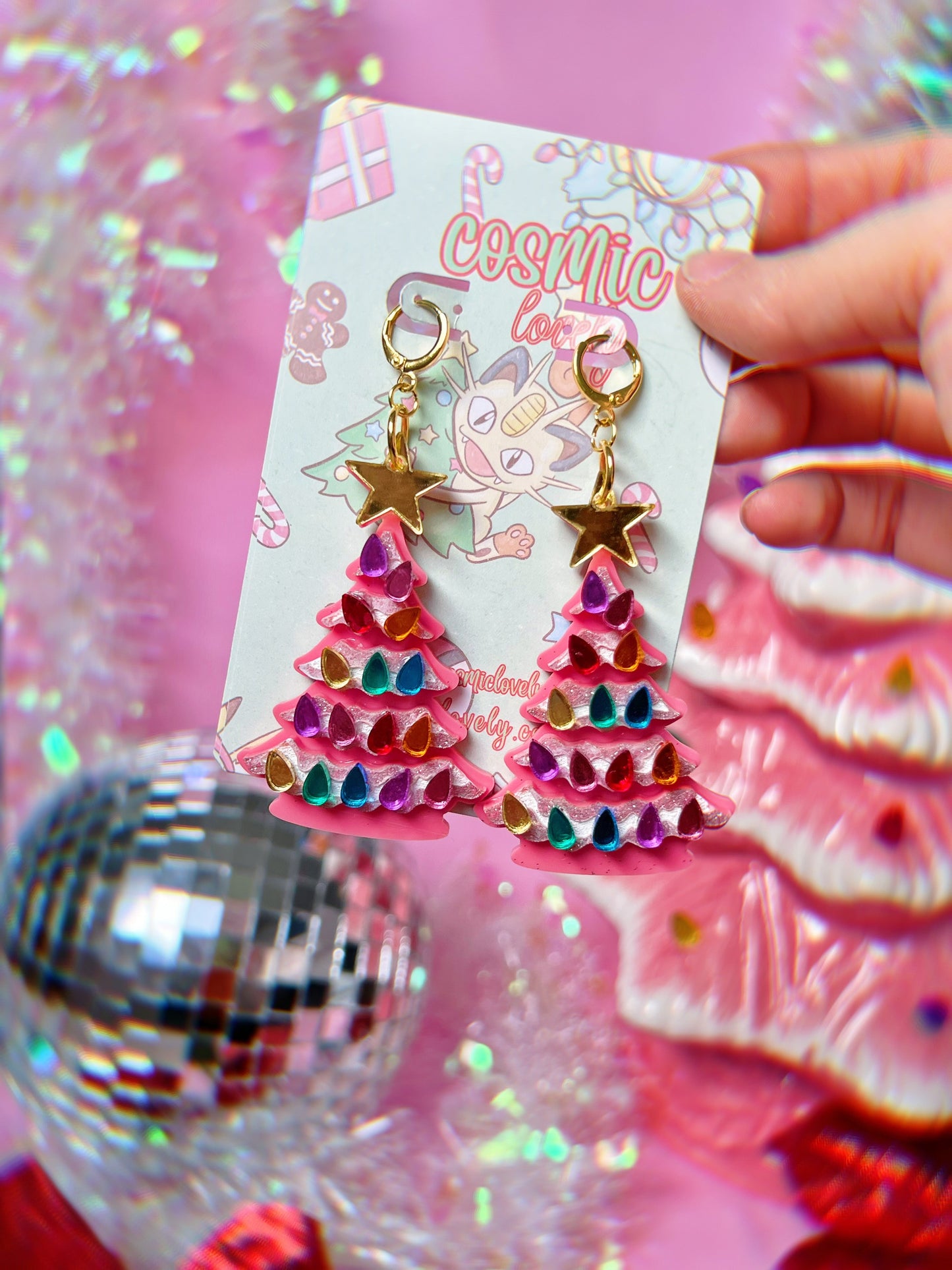 Ceramic Christmas Tree Earrings