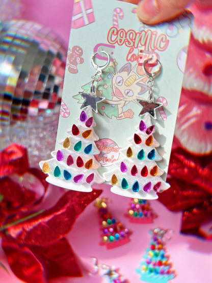 Ceramic Christmas Tree Earrings