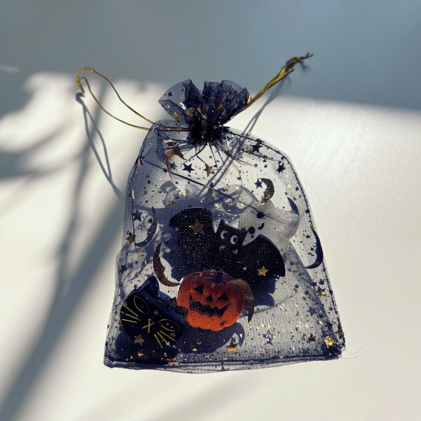 Set of 4 Velvet Claws Mini Spooky Hair Claws | Hair Claw Clip in Giftable Pouch