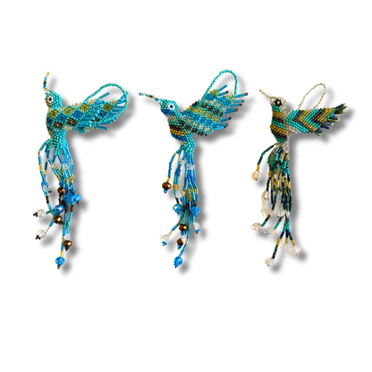 Large Hummingbird Seed Bead Handmade Ornament - Guatemala