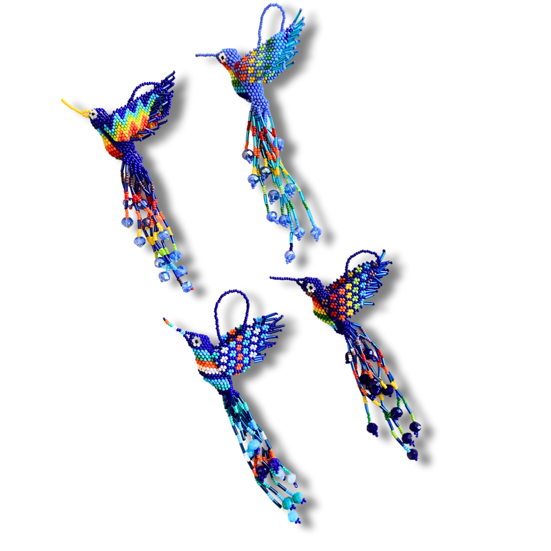 Large Hummingbird Seed Bead Handmade Ornament - Guatemala