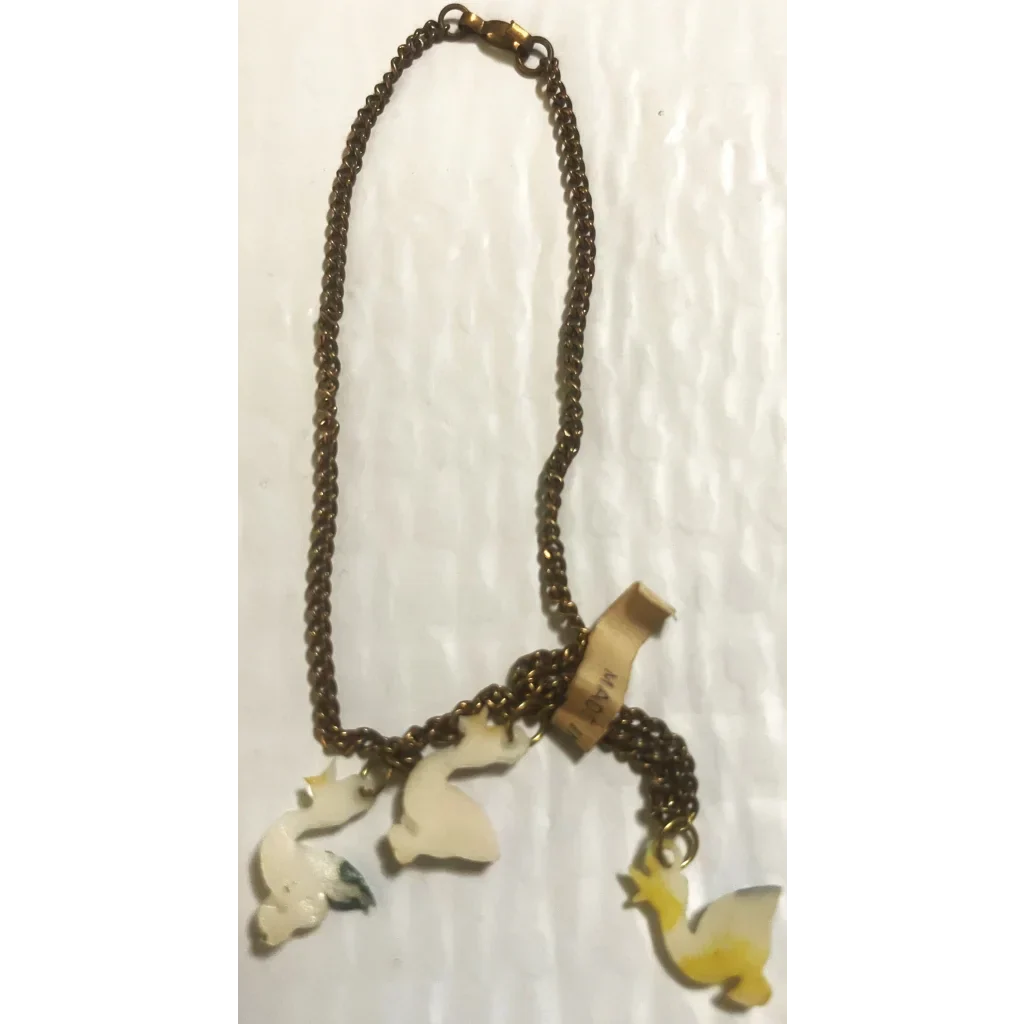 Adorable Antique Vintage 1950s Duck Choker Necklace