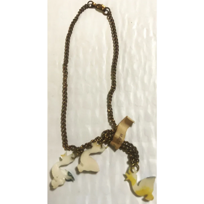 Adorable Antique Vintage 1950s Duck Choker Necklace