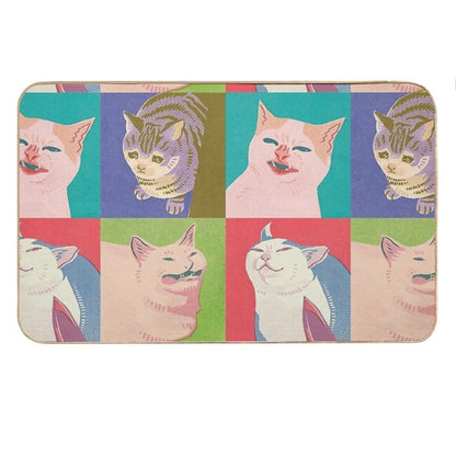 Four Meme Cats of The Apocalypse Bath Mat