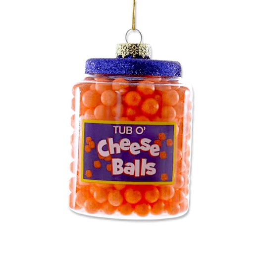 Cheese Balls Glass Ornament