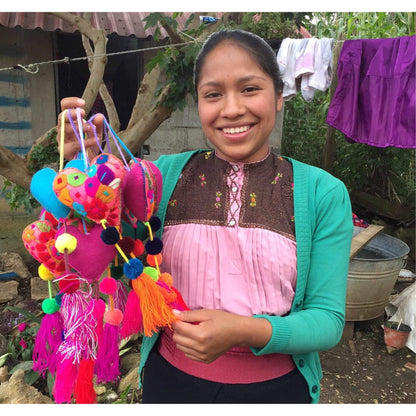 Hanging Garland Decor Boho Multicolor Pom Pom Strip - Mexico