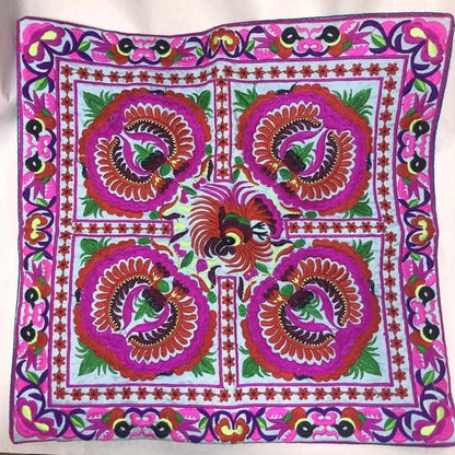 Hmong Bird Embroidered Pillow Cover - Thailand