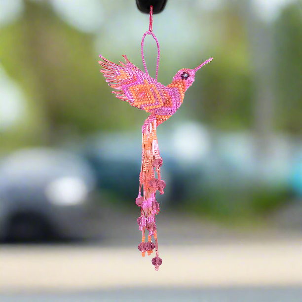 Large Hummingbird Seed Bead Handmade Ornament - Guatemala
