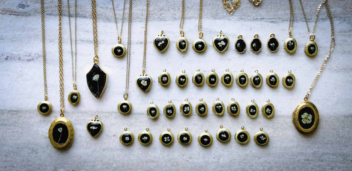 Wildflower Lockets with REAL Flowers