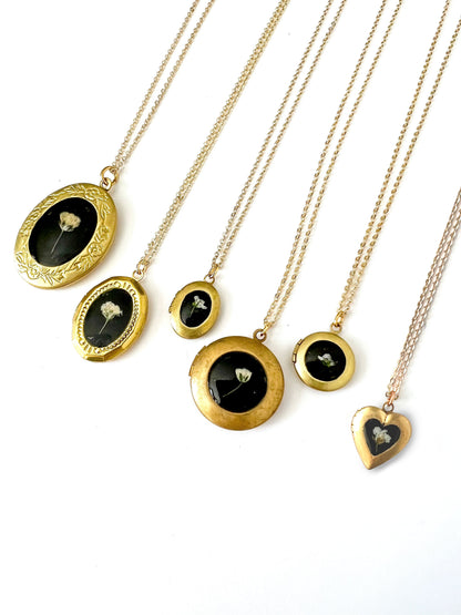 Wildflower Lockets with REAL Flowers