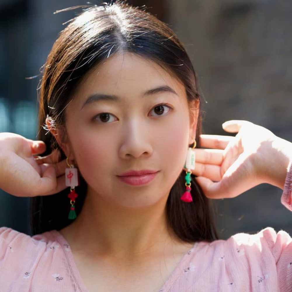 Mahjong Acrylic Earrings