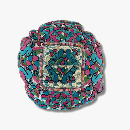 Up-cycled Moon Floral Huipil One-of-a-Kind Round Boho Pillow Cover - Guatemala