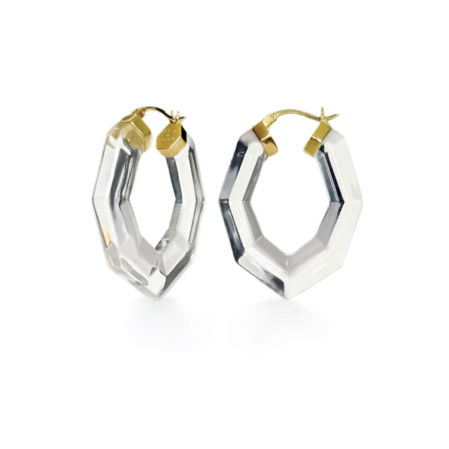 Pear Gem Lucite Hoop Earrings