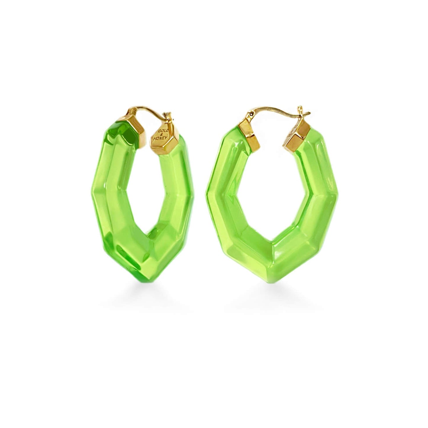 Pear Gem Lucite Hoop Earrings