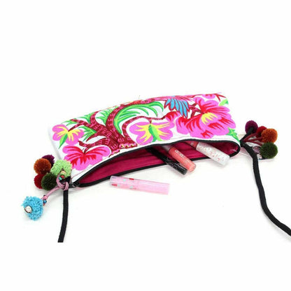 Crossbody Embroidered Hmong Floral Geometric Bag - Thailand