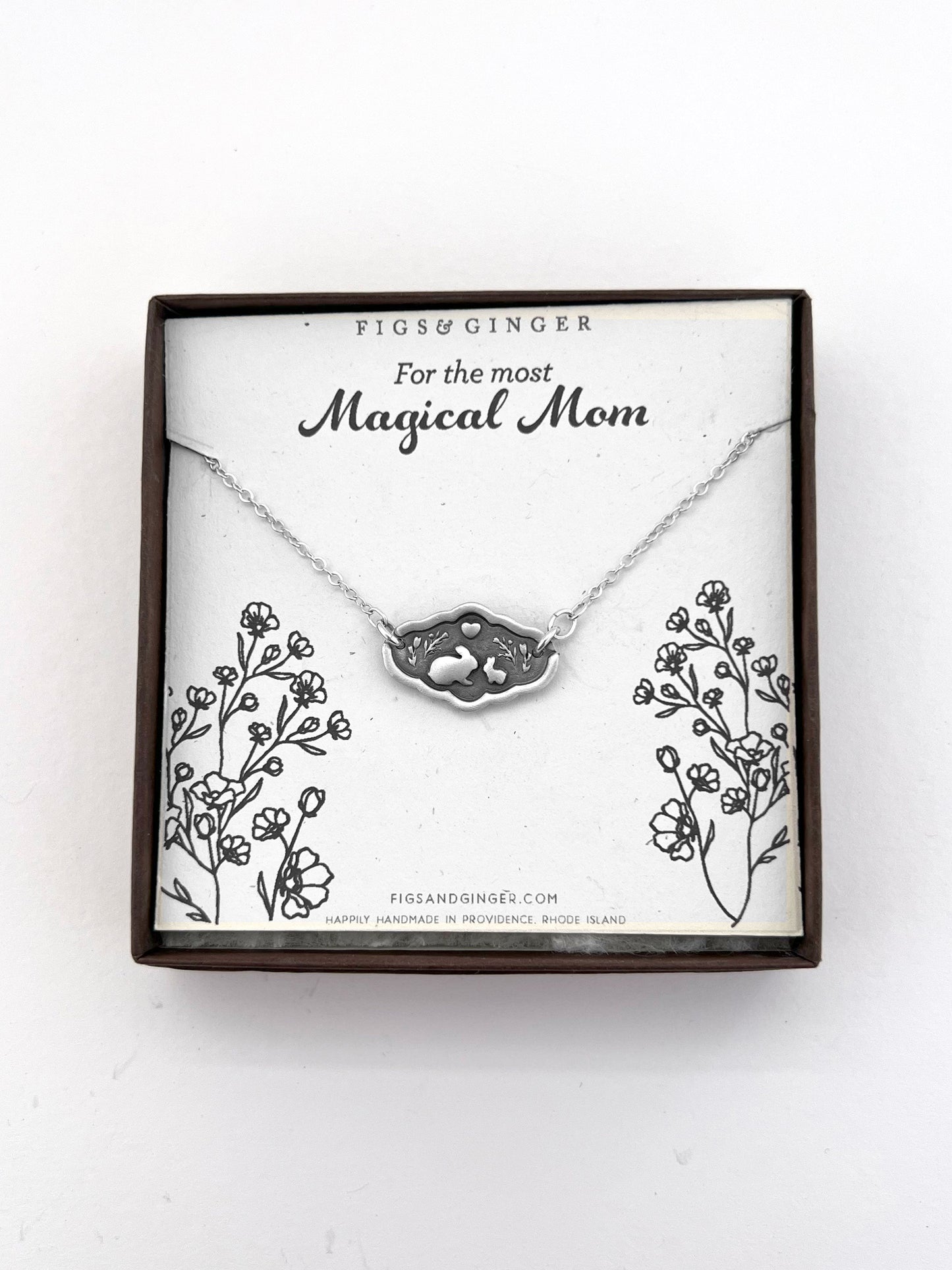 Bunny Mom & Baby Bunnies Necklace