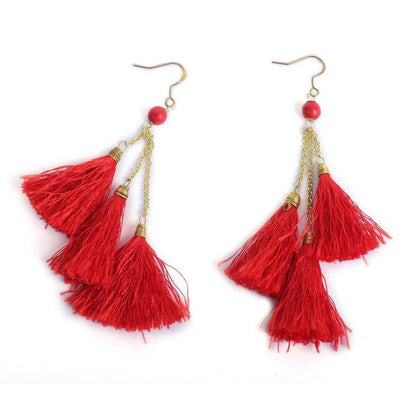 Trio of Tassels Earrings - Thailand