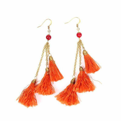 Trio of Tassels Earrings - Thailand