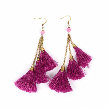 Trio of Tassels Earrings - Thailand