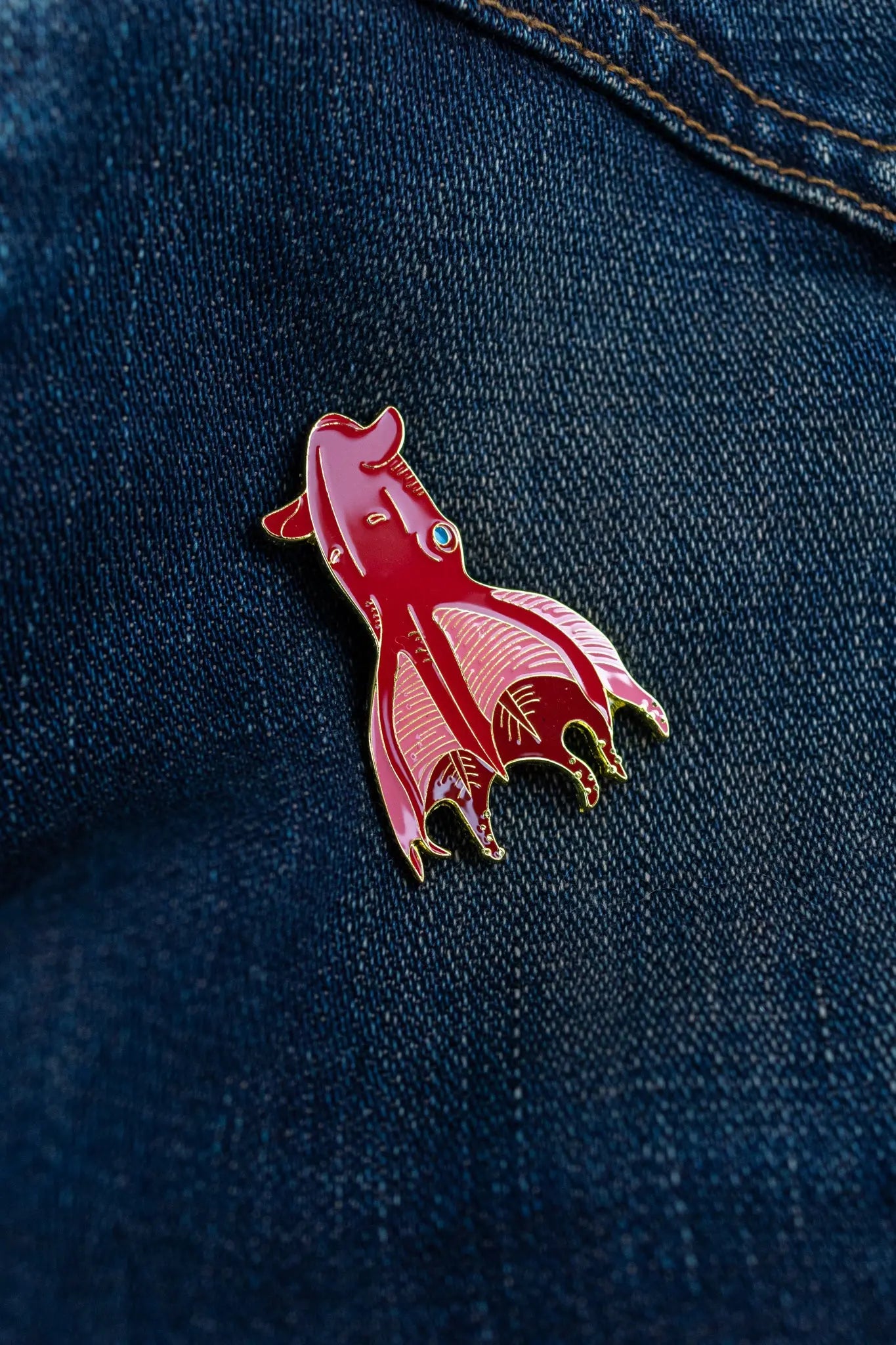 Vampire Squid Enamel Pin (Vampyroteuthis infernalis)